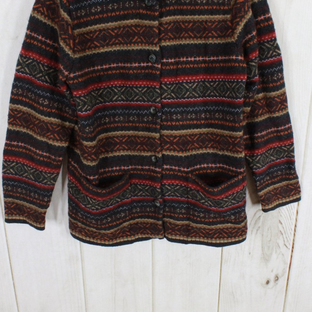 LL BEAN Multicolor Button Cardigan Sweater Size M - Picture 4 of 11